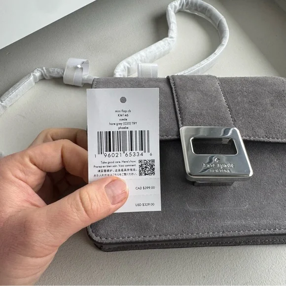 Kate Spade Charcoal Suede Crossbody Bag - Picture 4 of 4